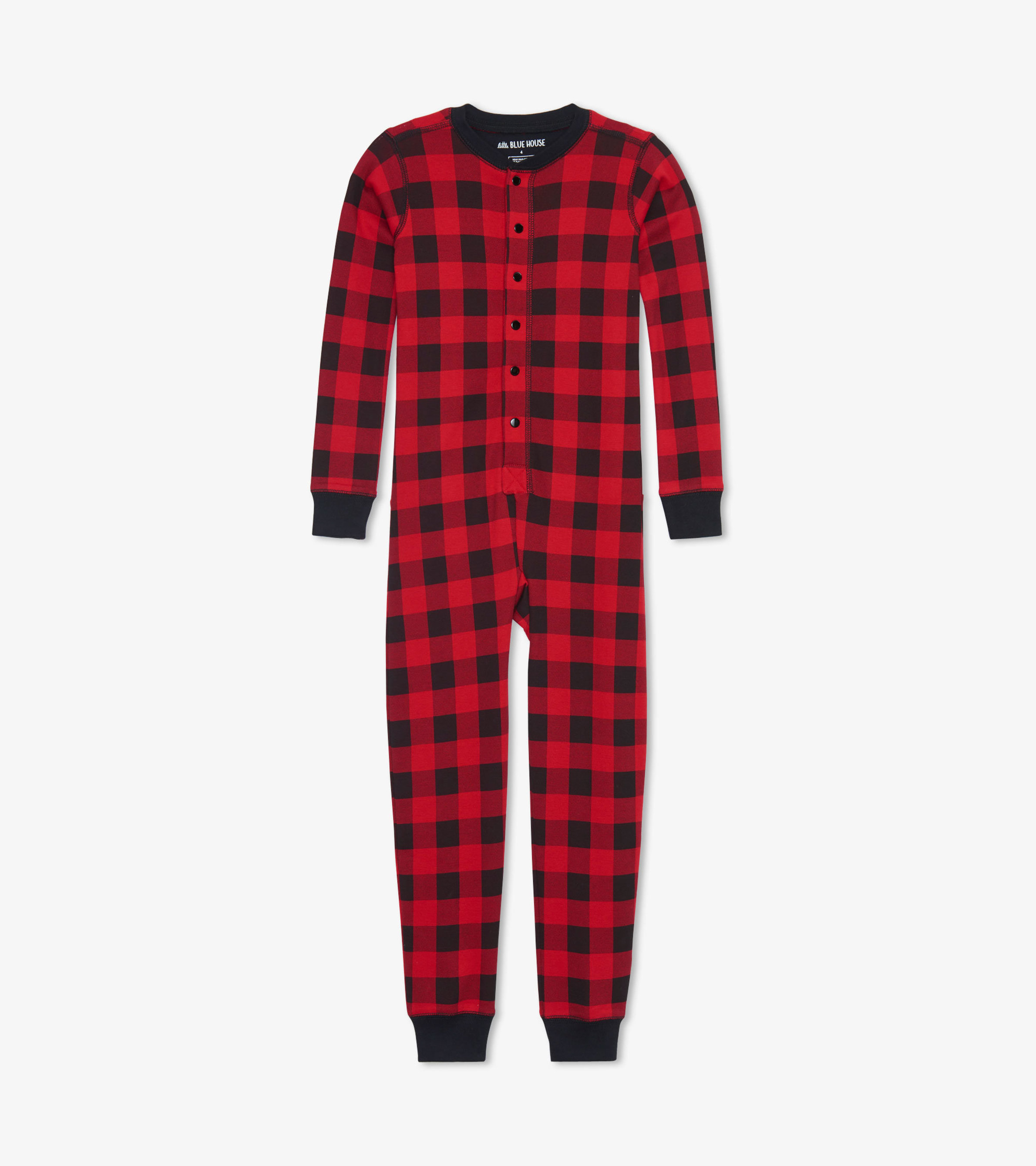 Macy's Matching Kids Size Small One Piece Family Pajamas Red Black Buffalo  Check for sale online