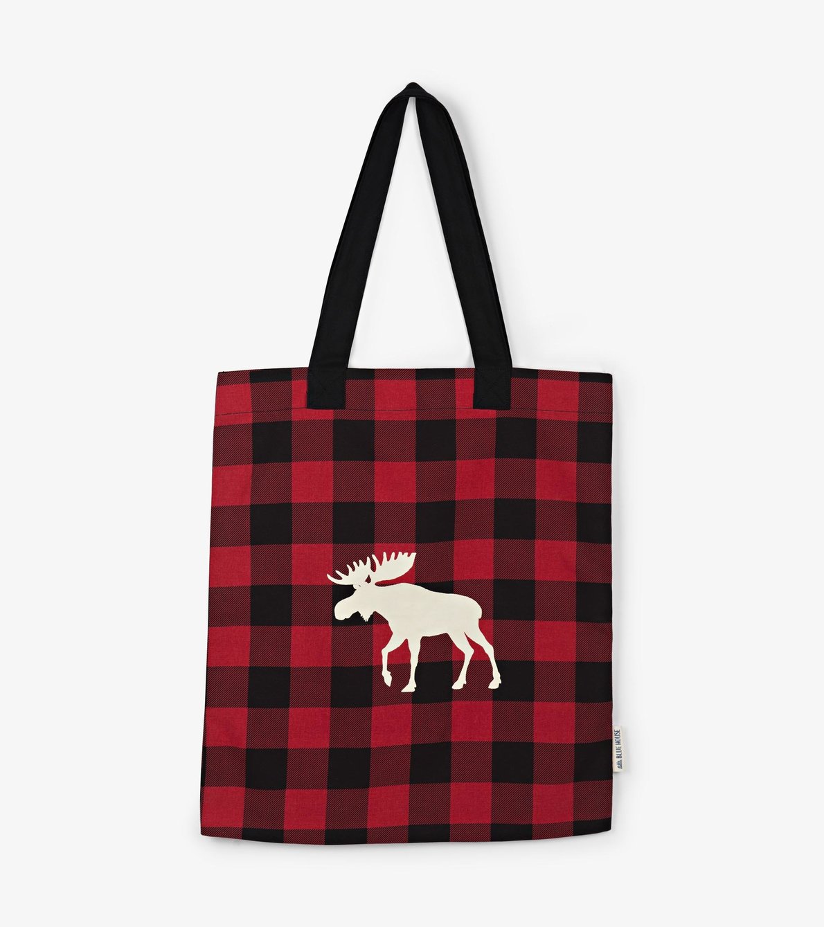 View larger image of Moose on Plaid Reusable Tote Bag