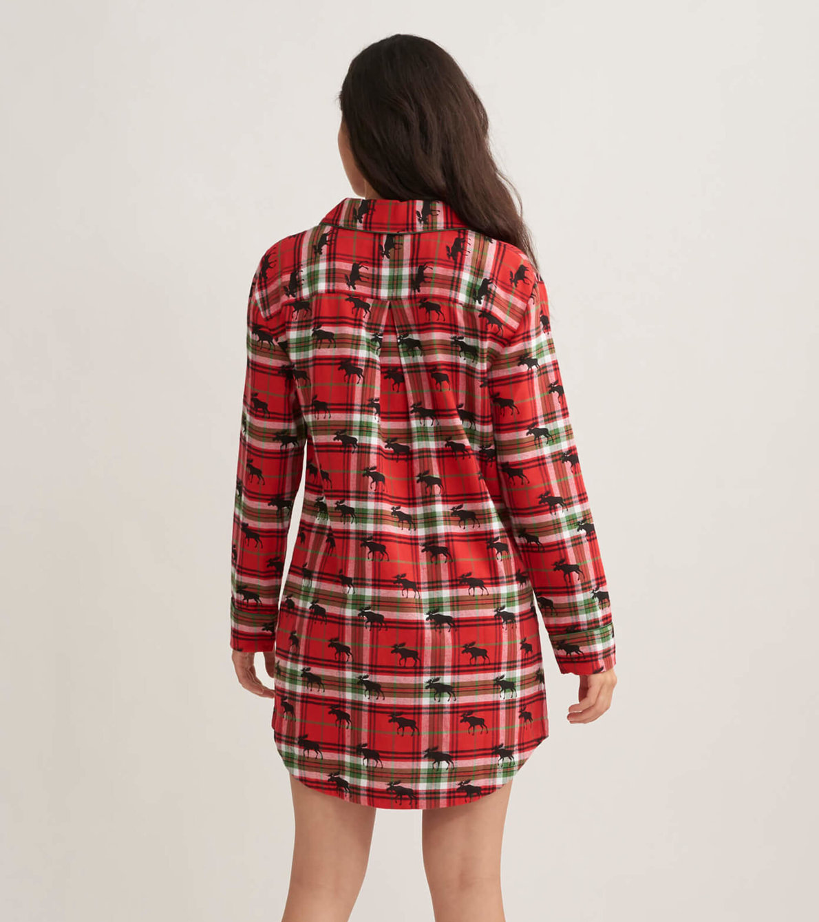 View larger image of Moose On Plaid Women's Flannel Nightdress