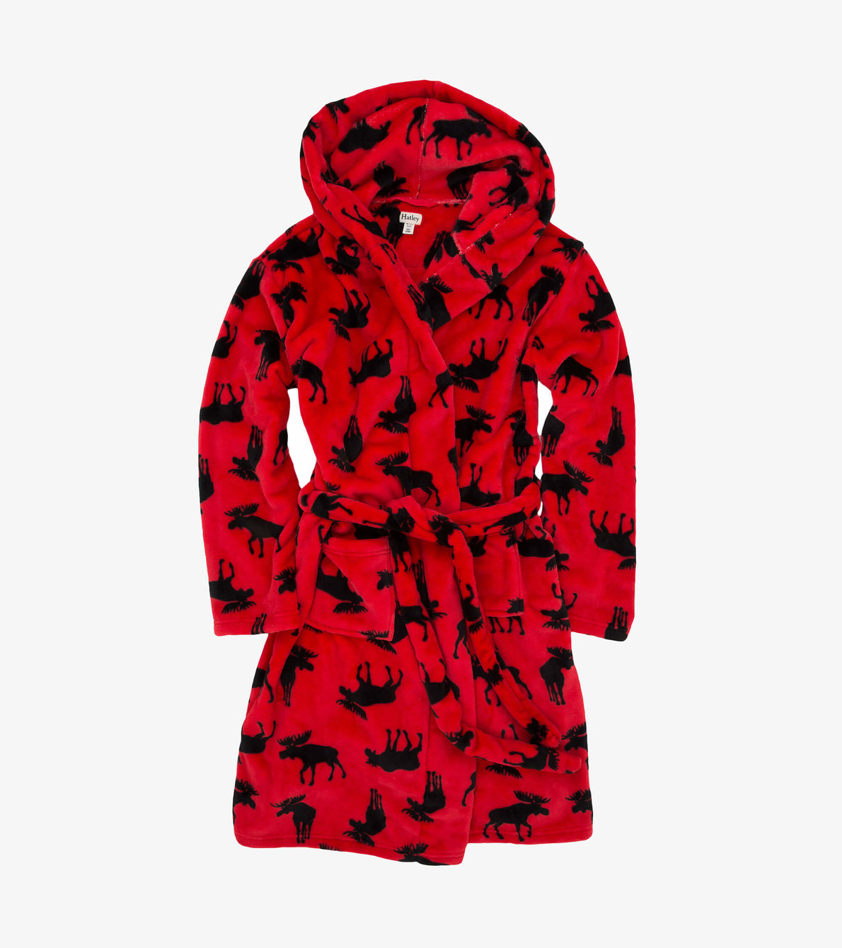 View larger image of Moose on Red Adult Fleece Robe