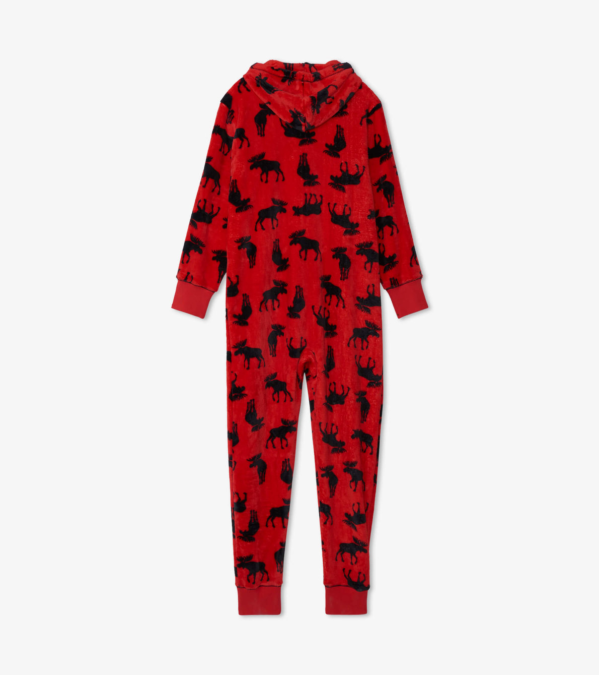 View larger image of Moose on Red Adult Hooded Fleece Jumpsuit