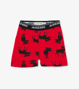 Moose on Red Boys' Boxer Briefs