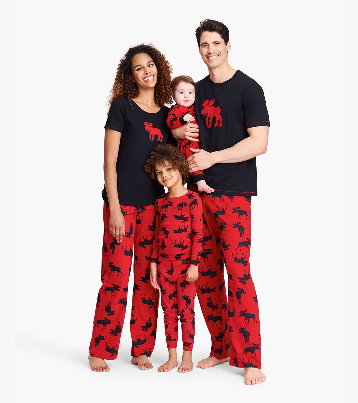 View larger image of Moose on Red Family Pajamas