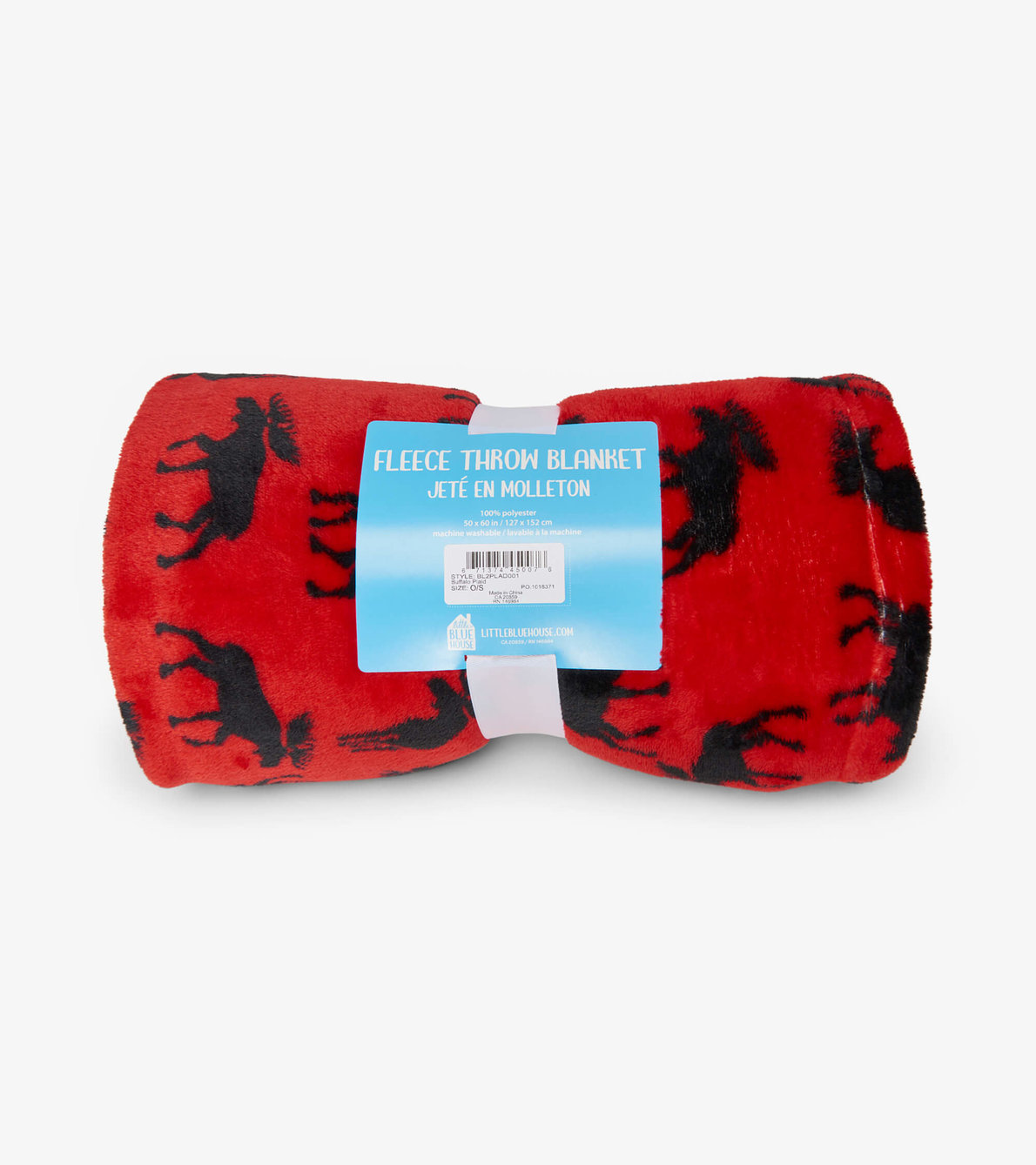 View larger image of Moose On Red Fleece Blanket