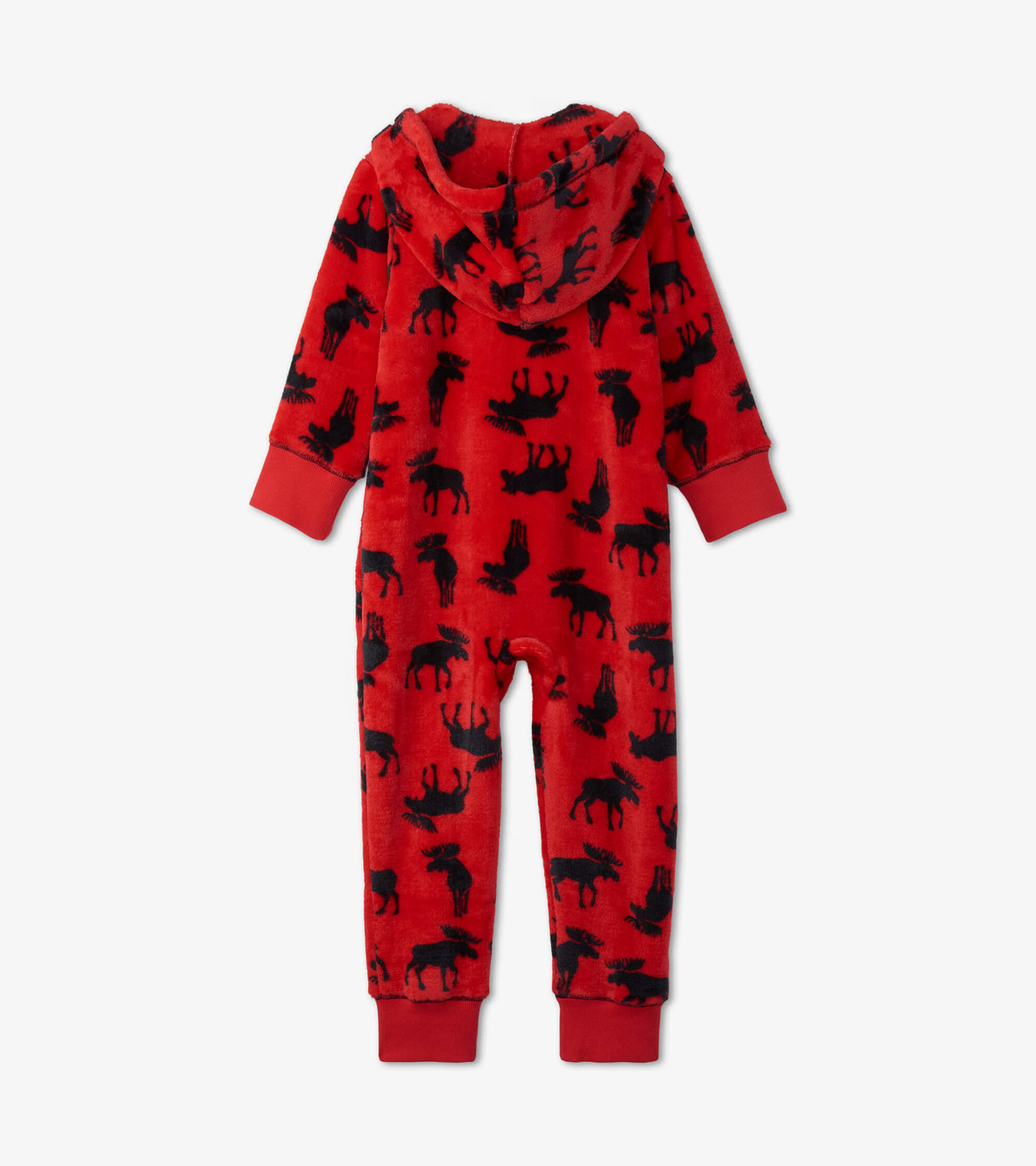 View larger image of Kids Moose on Red Hooded Fleece Jumpsuit
