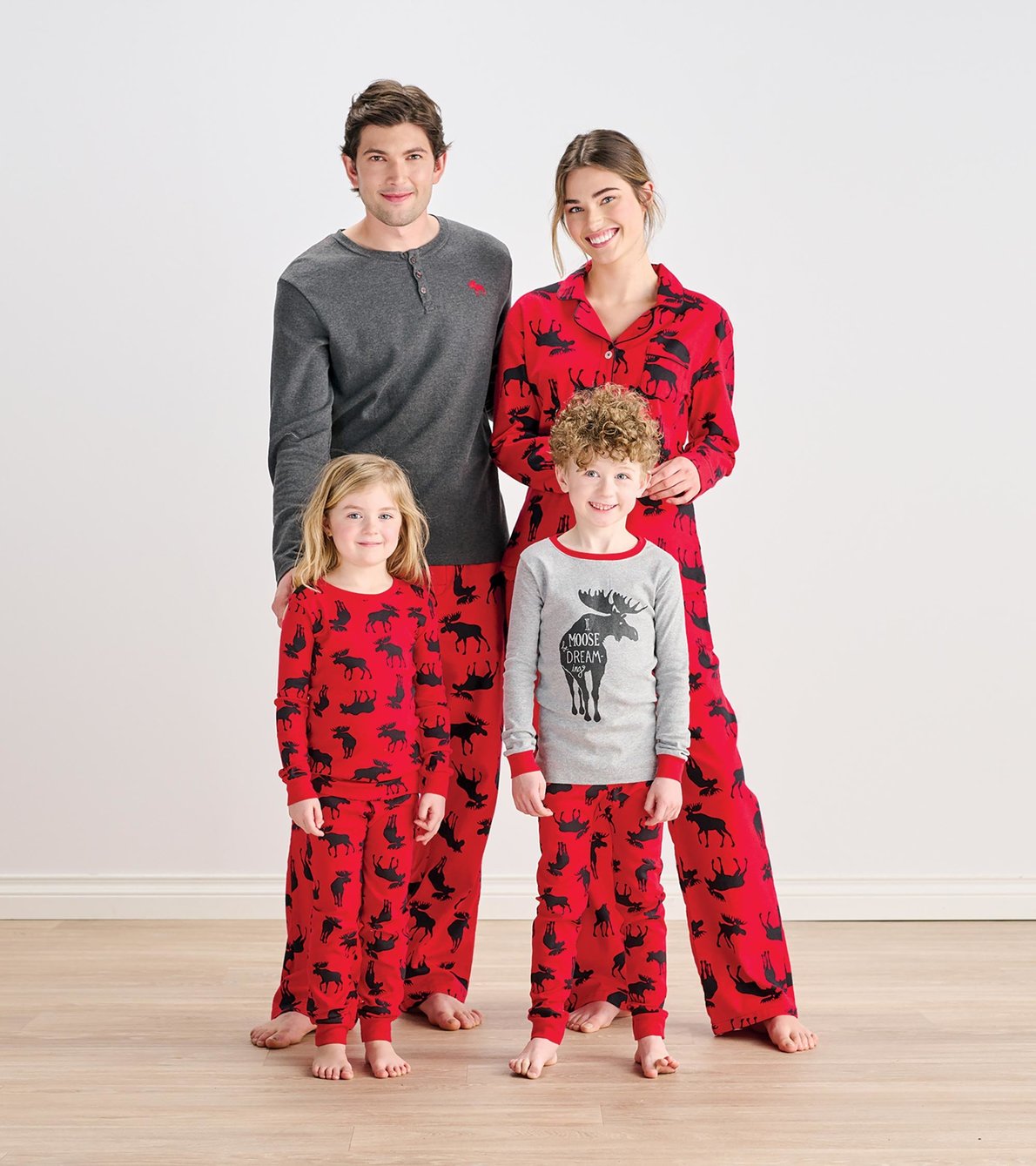 View larger image of Moose on Red Kids Pajama Set