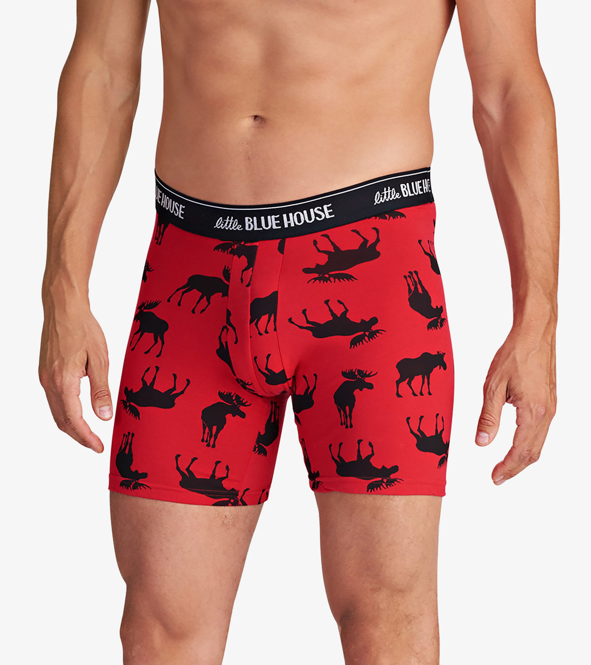 View larger image of Moose on Red Men's Boxer Briefs