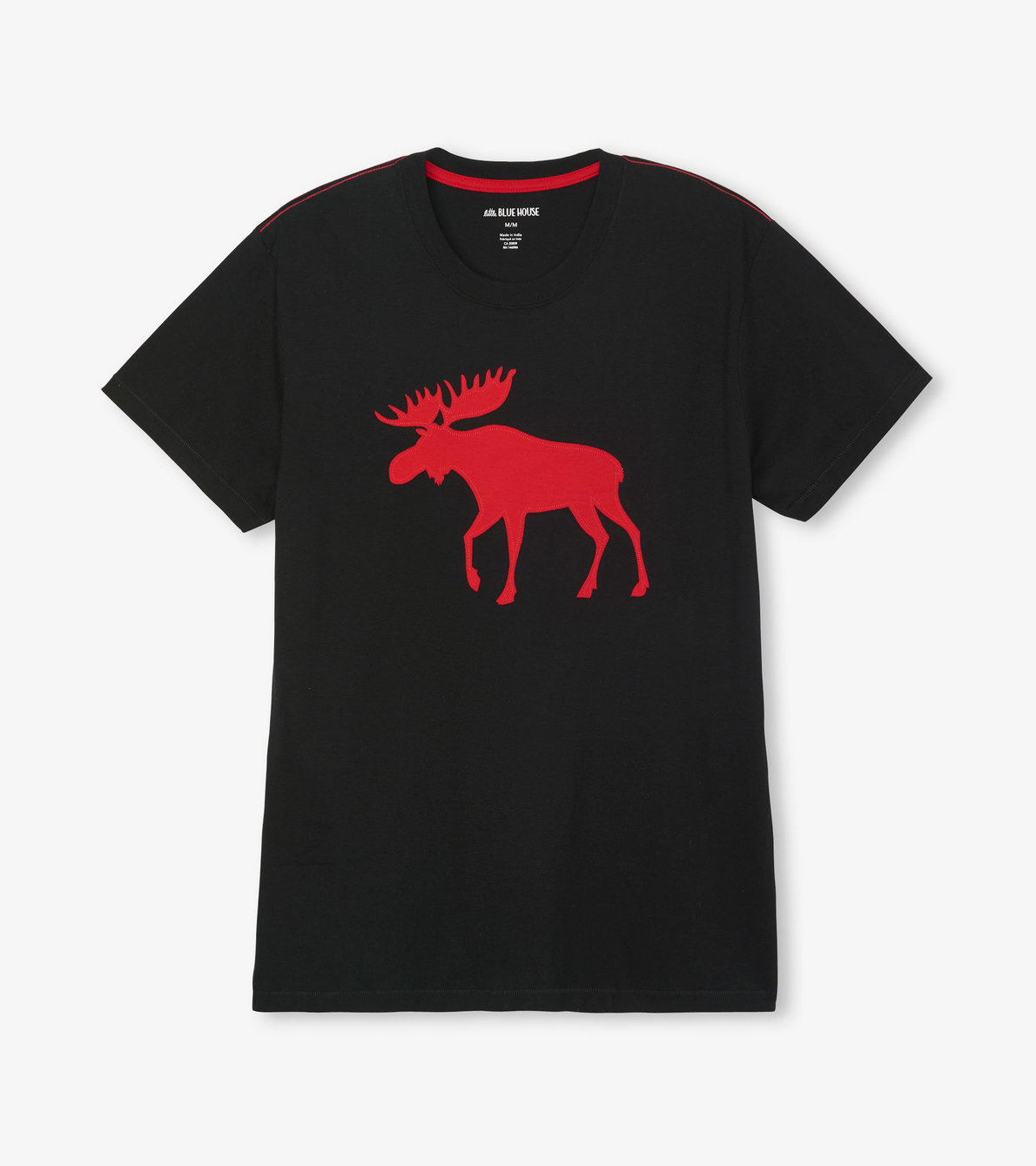 Agrandir l'image de T-shirt pour homme – Orignal sur fond rouge