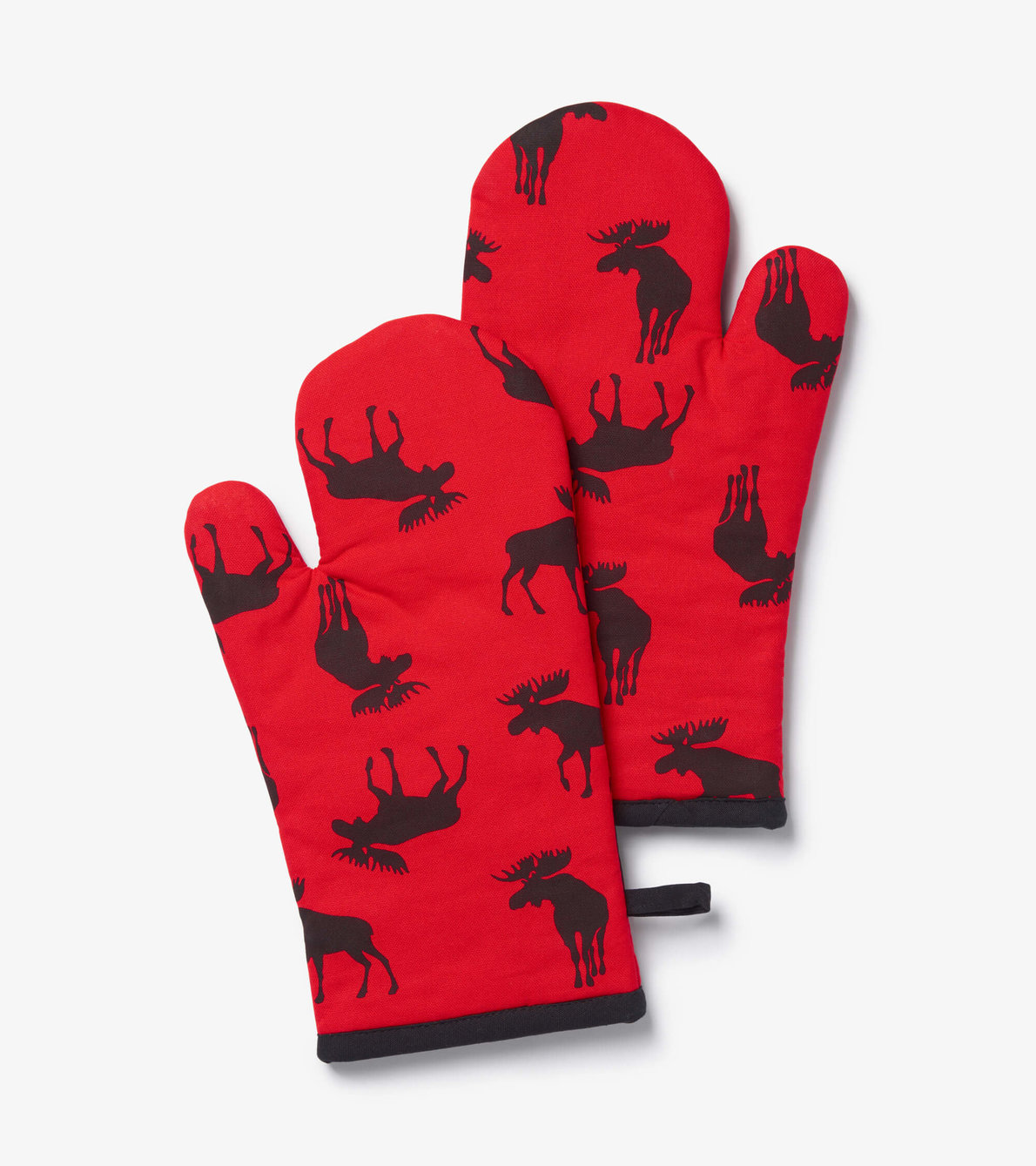 View larger image of Moose on Red Oven Mitts