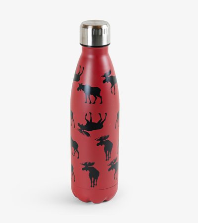 Moose on Red Travel Bottle