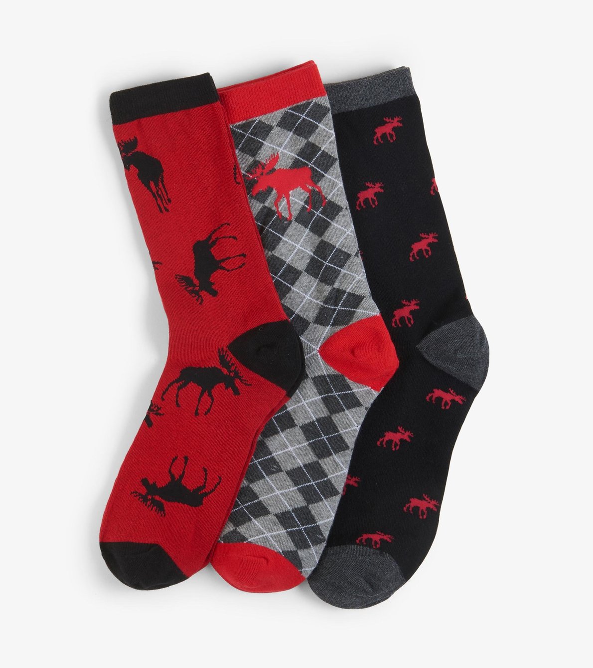View larger image of Moose on Red Women’s Crew Sock Set