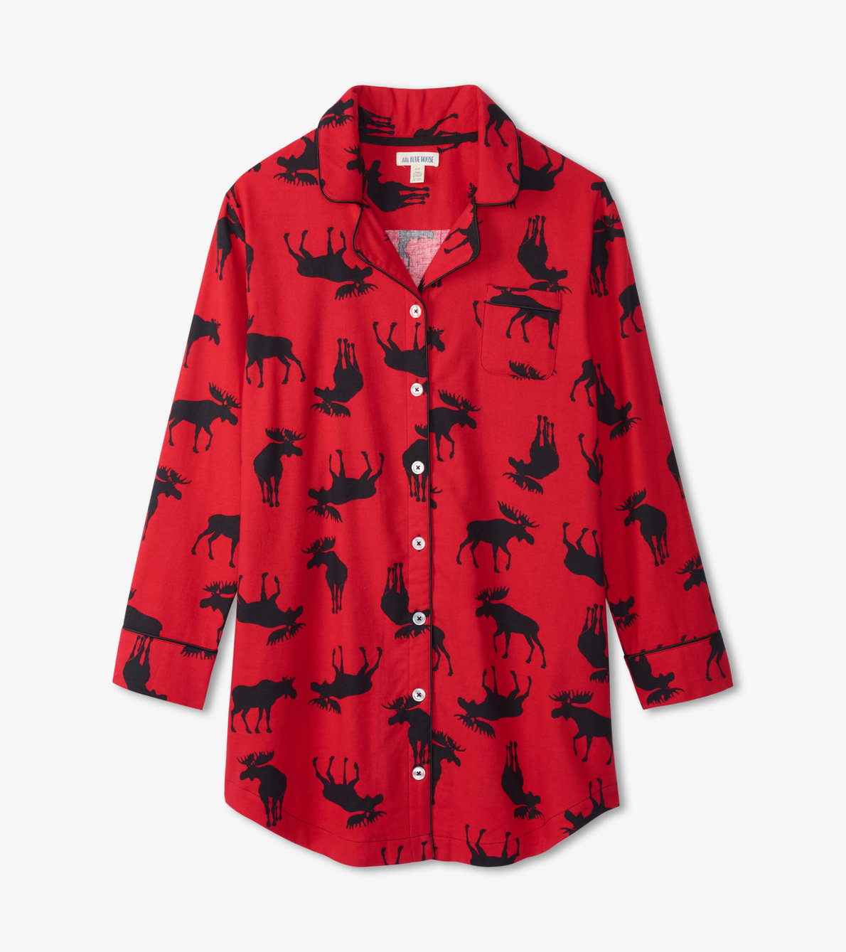 View larger image of Moose On Red Women's Flannel Nightdress