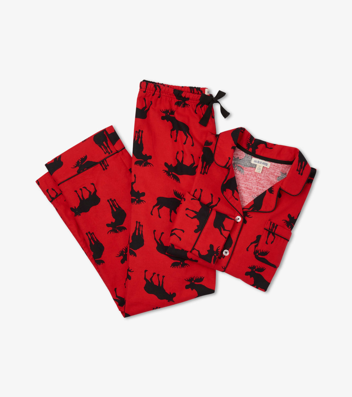View larger image of Women's Moose On Red Flannel Pajama Set