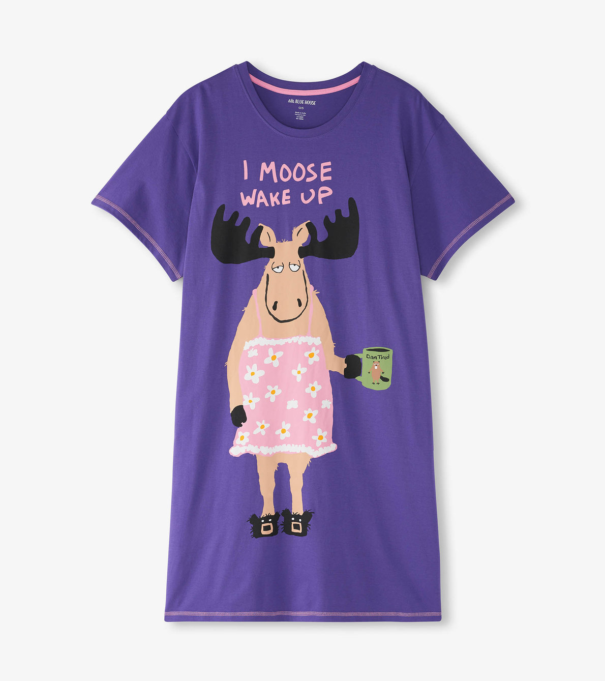 Agrandir l'image de Chemise de nuit pour femme – Orignal « Moose Wake Up »