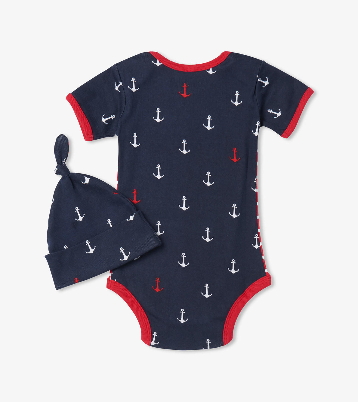 View larger image of Nautical Anchors Baby Bodysuit With Hat