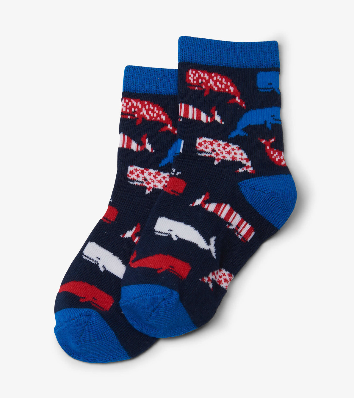 View larger image of Nautical Whale Blue Kids Crew Socks