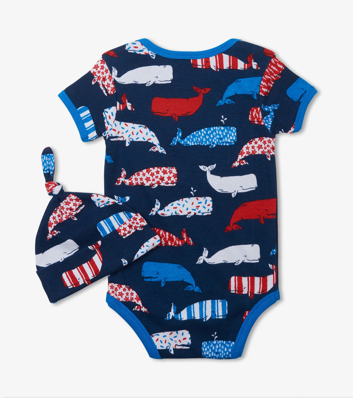 View larger image of Nautical Whales Blue Bodysuit with Hat