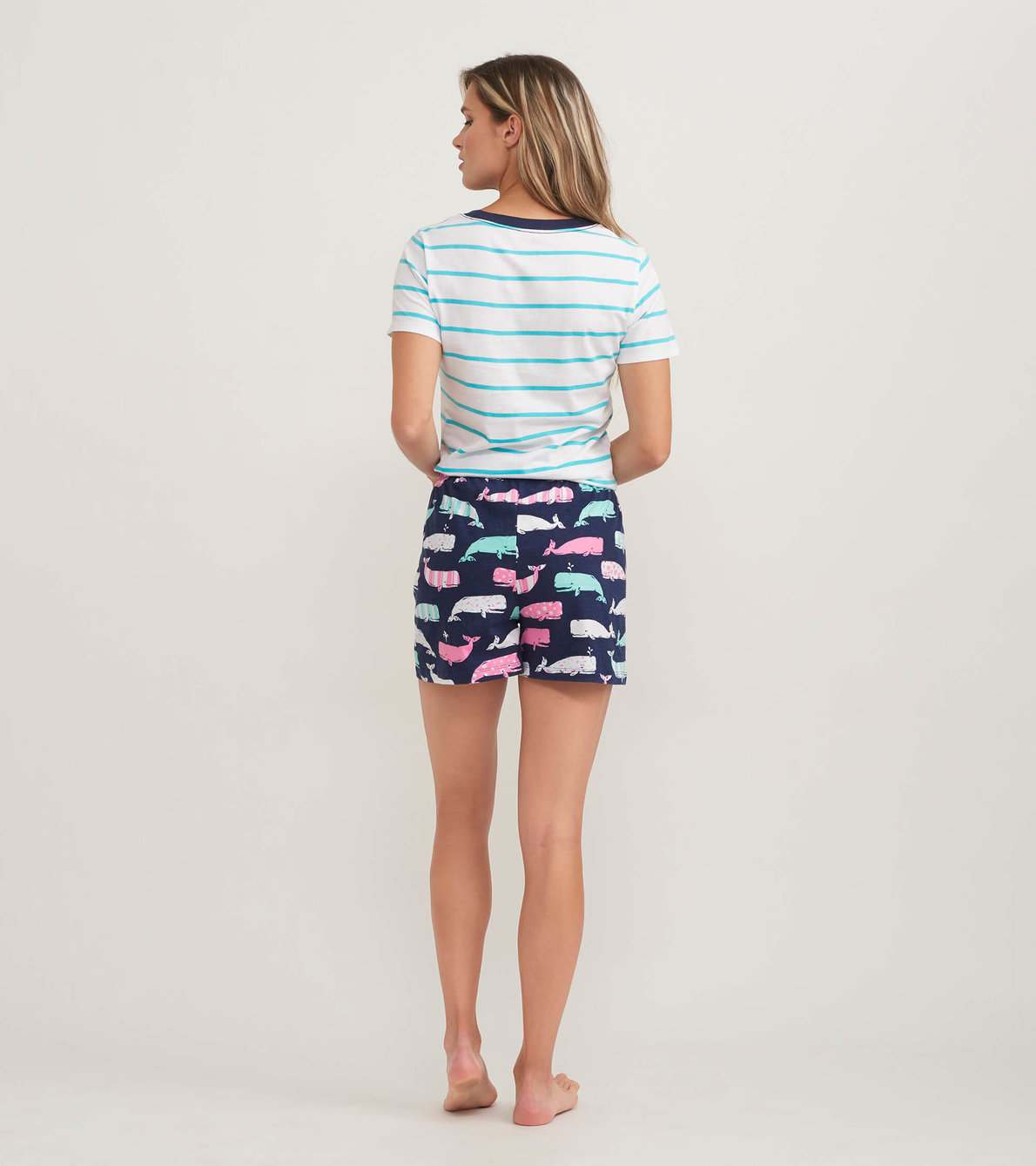 Agrandir l'image de T-shirt de pyjama pour femme – Baleine nautique