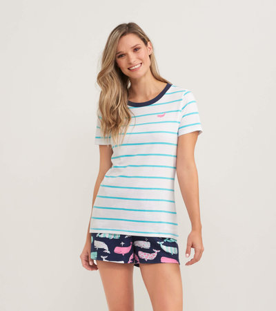 Nautical Whales Women's Pajama T-Shirt