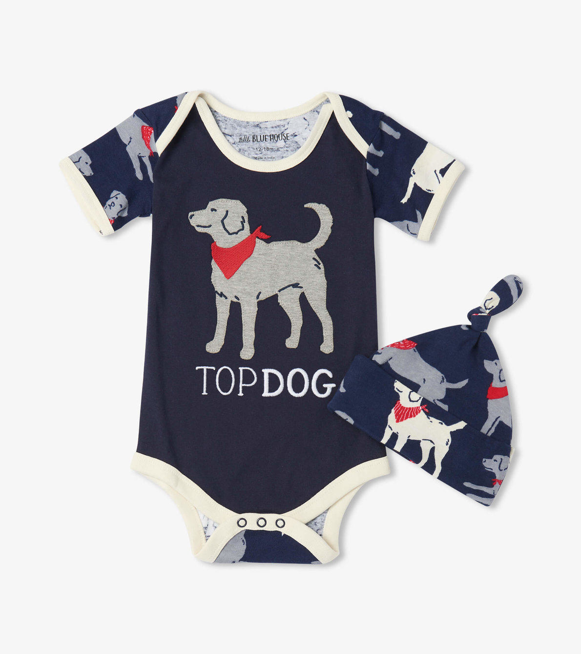 View larger image of Navy Bandana Labs Baby Bodysuit With Hat
