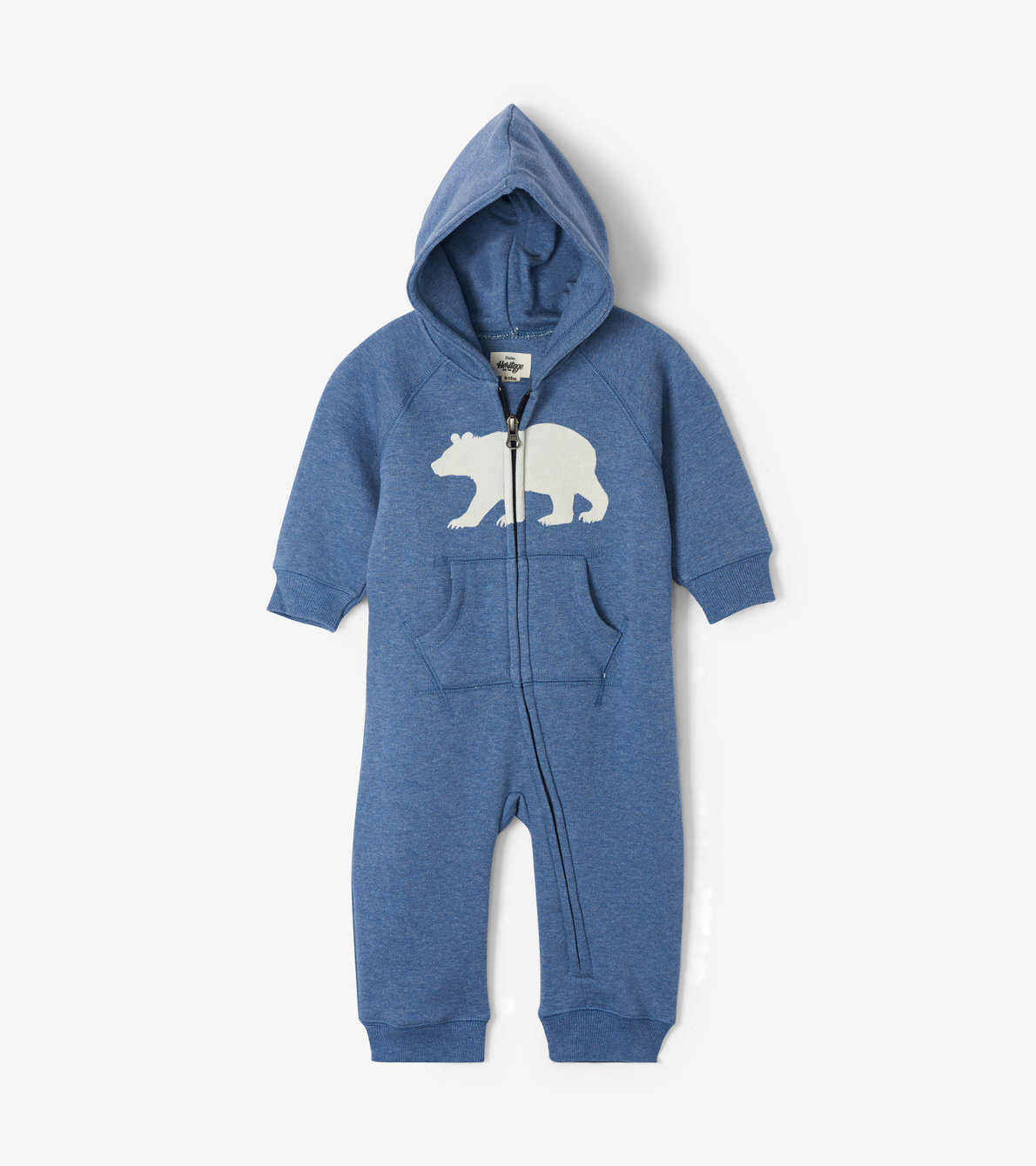 View larger image of Navy Bear Baby Heritage Hooded Romper