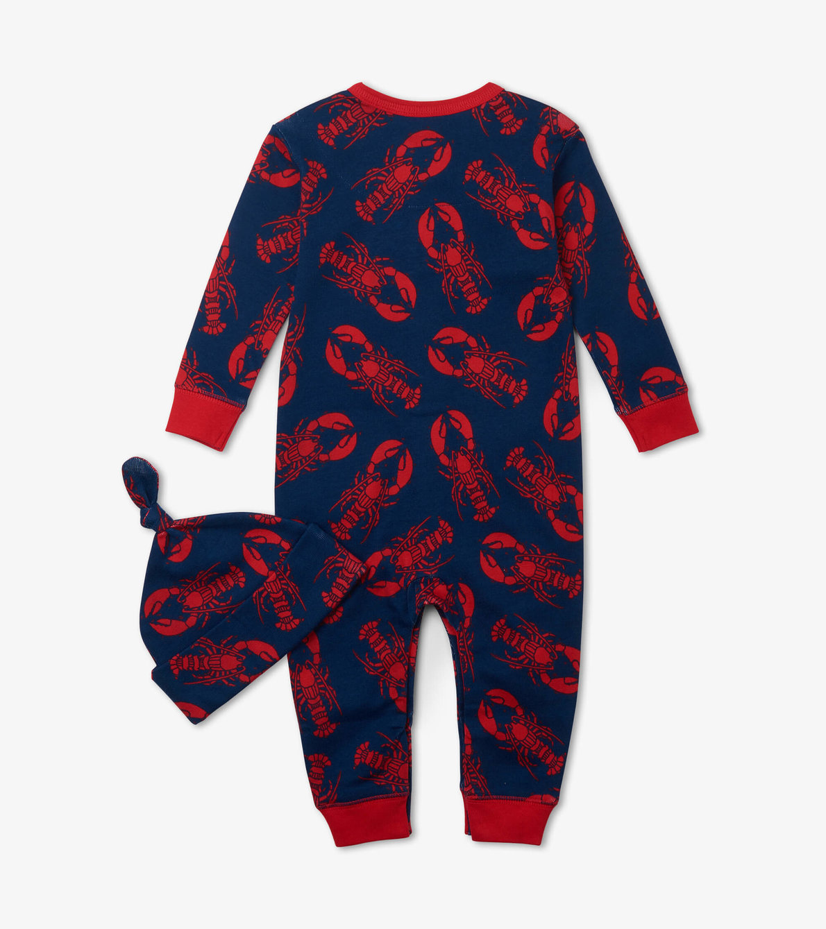 View larger image of Navy Lobster Baby Coverall with Hat
