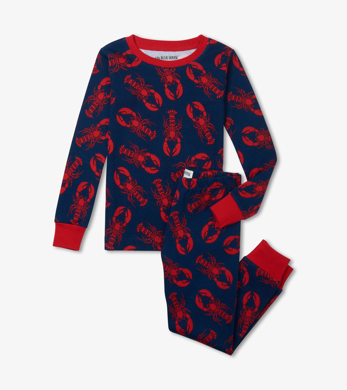 View larger image of Navy Lobster Kids Pajama Set