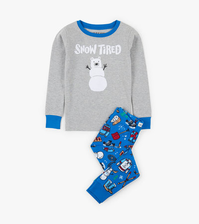 Pyjama à appliqué pour enfant – Traditions hivernales bleu marine
