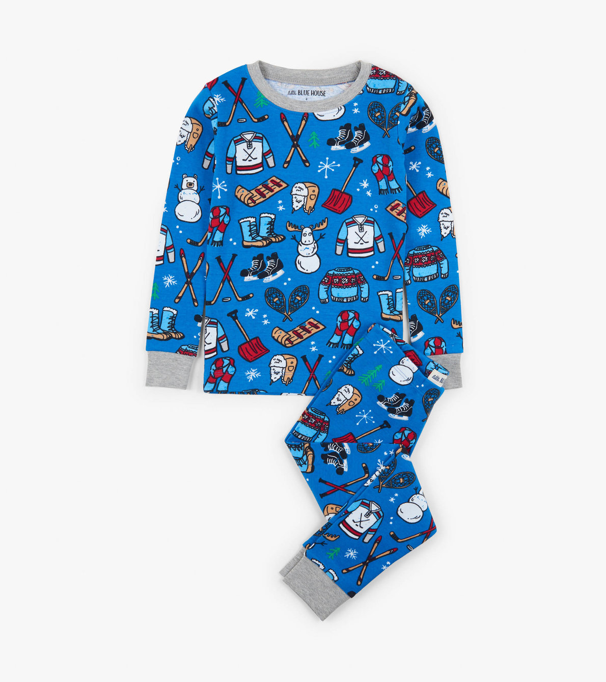 View larger image of Navy Winter Traditions Kids Pajama Set