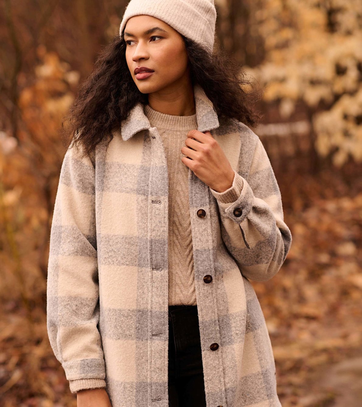 View larger image of Neutral Plaid Heritage Women's Overshirt