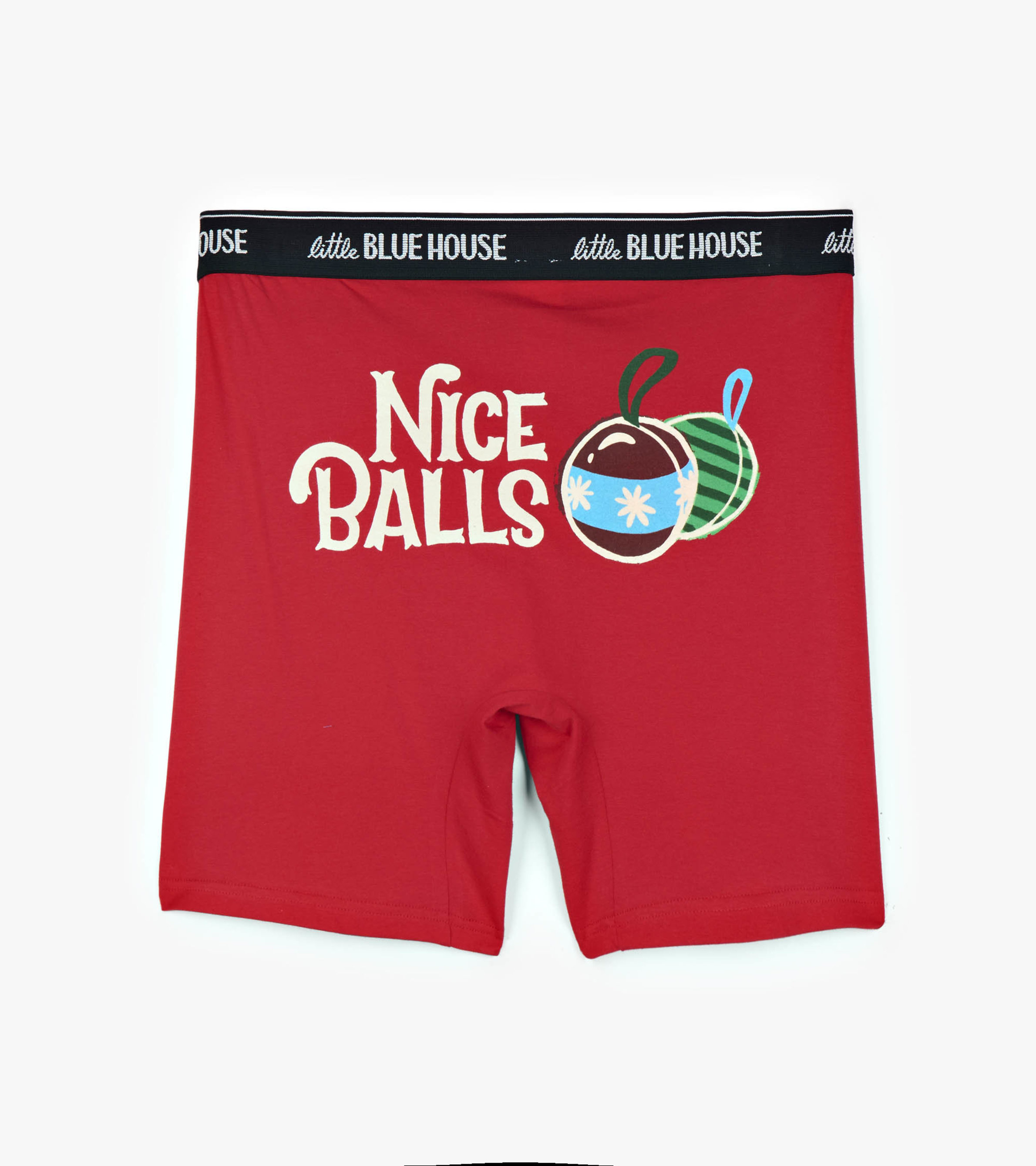 Men's Nice Balls Holiday Ornament Boxers - Little Blue House CA