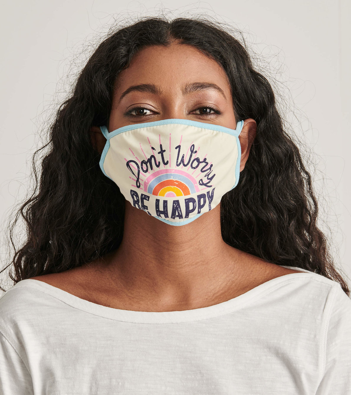 Agrandir l'image de Couvre-visage non médical réutilisable pour adulte – « Be Happy »