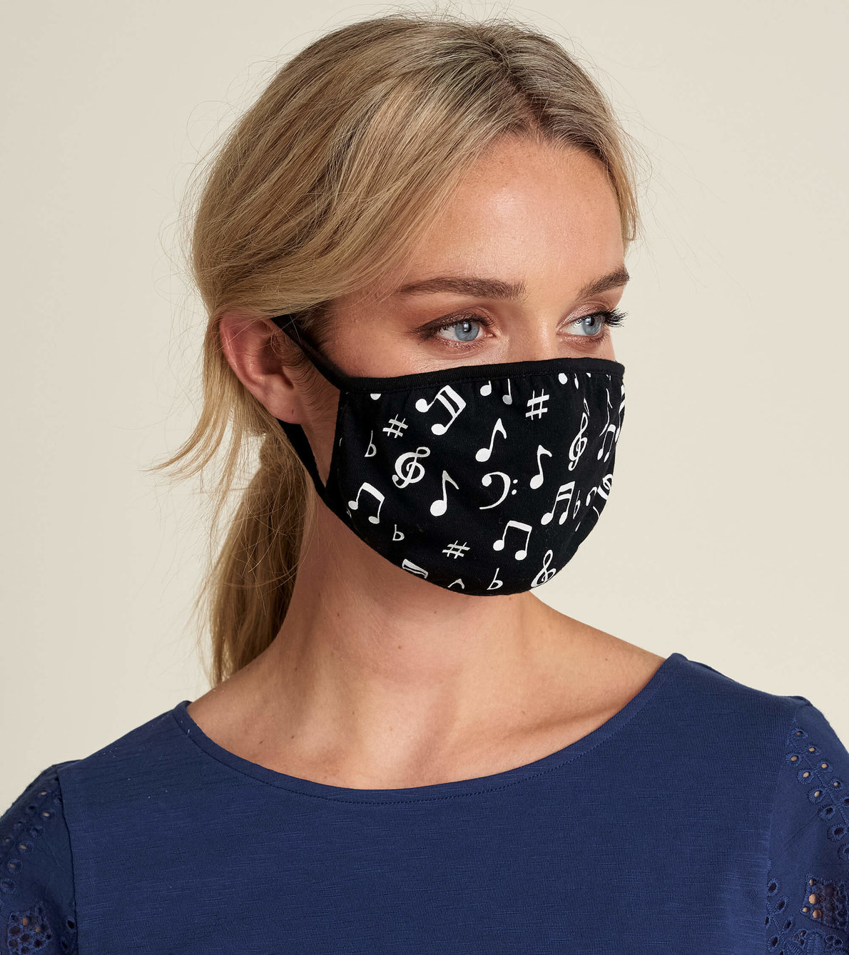 View larger image of Non-Medical Reusable Adult Face Mask - Music Notes