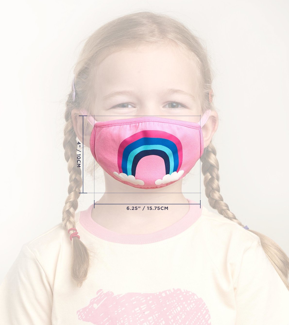 View larger image of Non-Medical Reusable Toddler Face Mask (ages 2-5) - Rainbow
