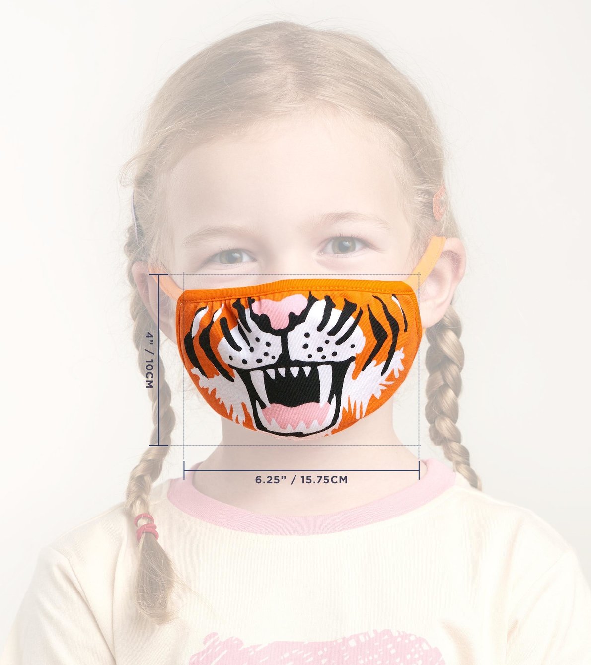 Agrandir l'image de Couvre-visage non médical réutilisable pour tout-petits (âges 2-5) - Tigre