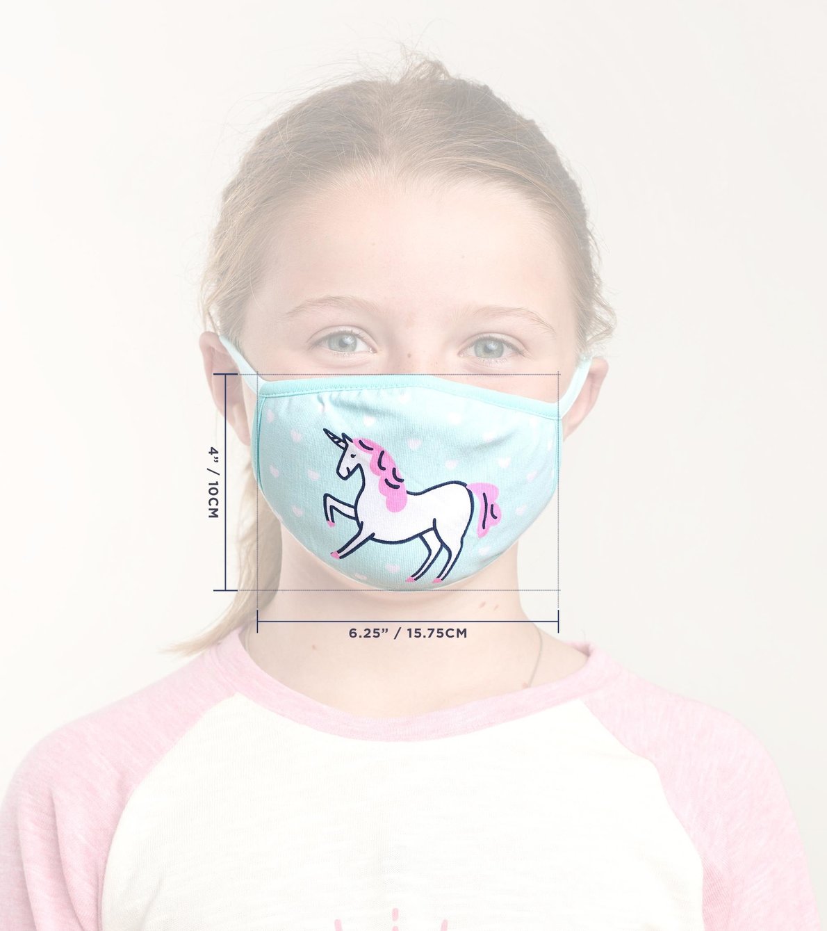 Agrandir l'image de Couvre-visage non médical réutilisable pour tout-petits (âges 2-5) - Licorne