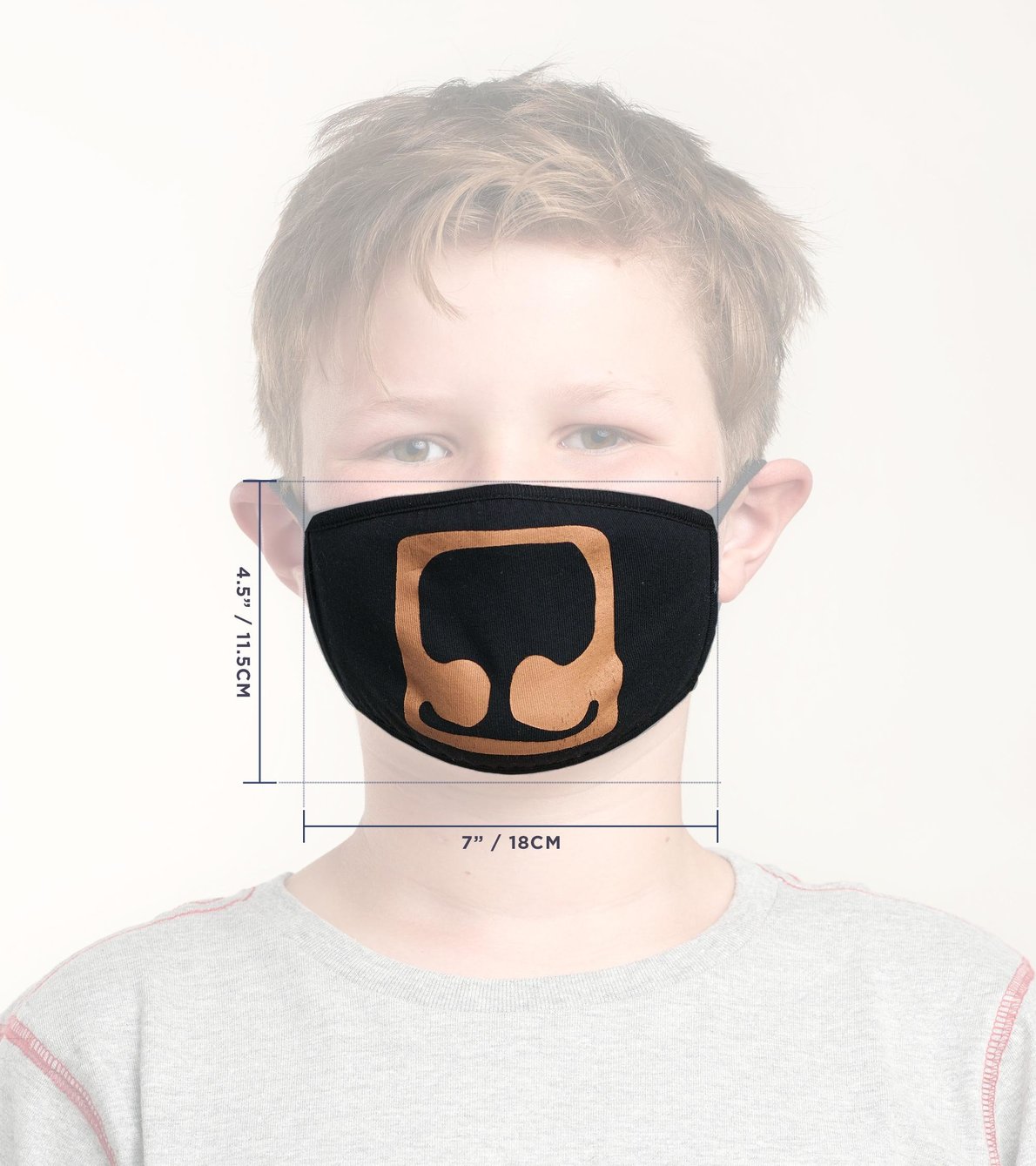 View larger image of Non-Medical Reusable Youth Face Mask (ages 6-10) - Bear