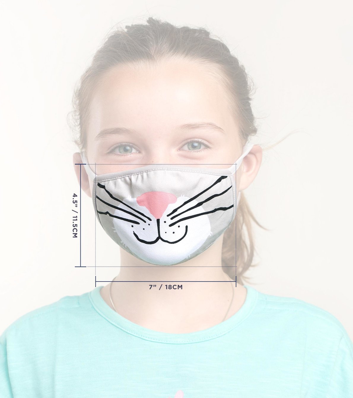 Agrandir l'image de Couvre-visage non médical réutilisable pour jeune (âges 6-10) - Chat