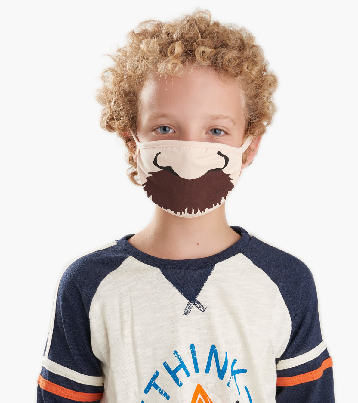View larger image of Non-Medical Reusable Youth Face Mask (ages 6-10) - Moustache