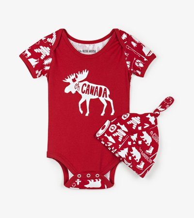 Oh Canada Baby Bodysuit with Hat
