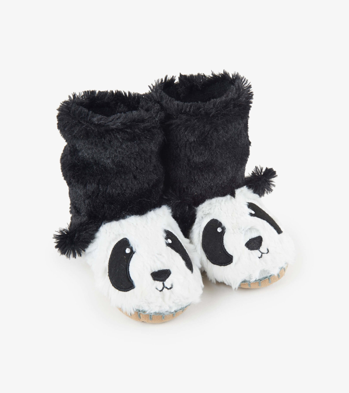 View larger image of Panda Kids Fuzzy Slouch Slippers
