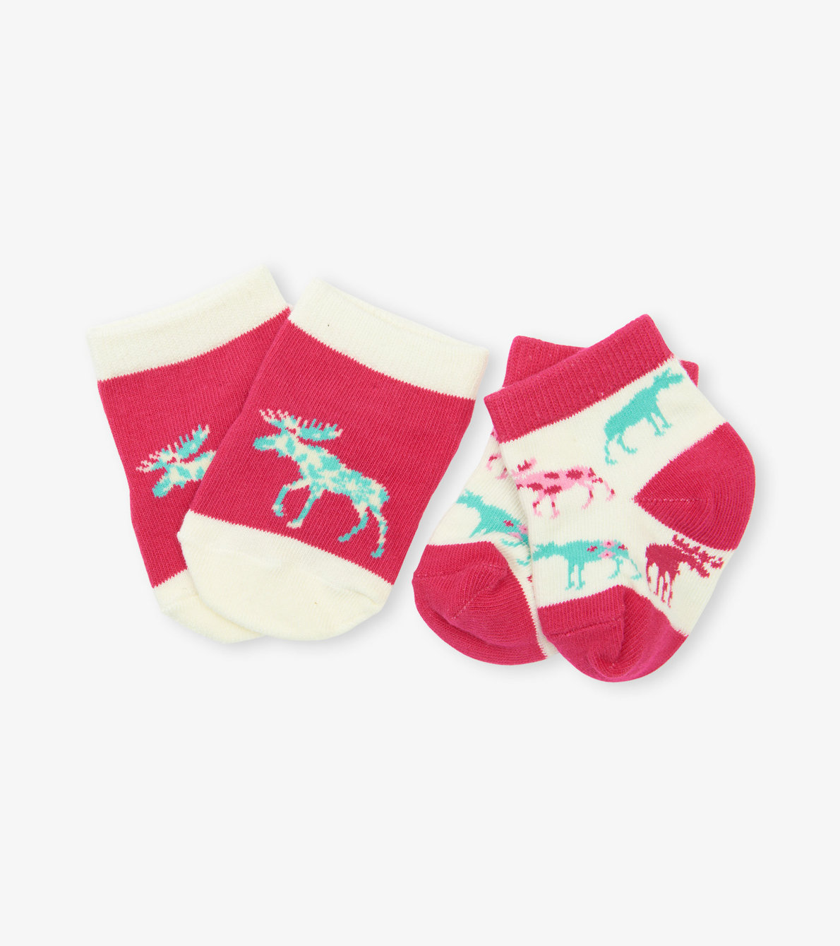 View larger image of Patterned Moose 2-Pack Baby Socks