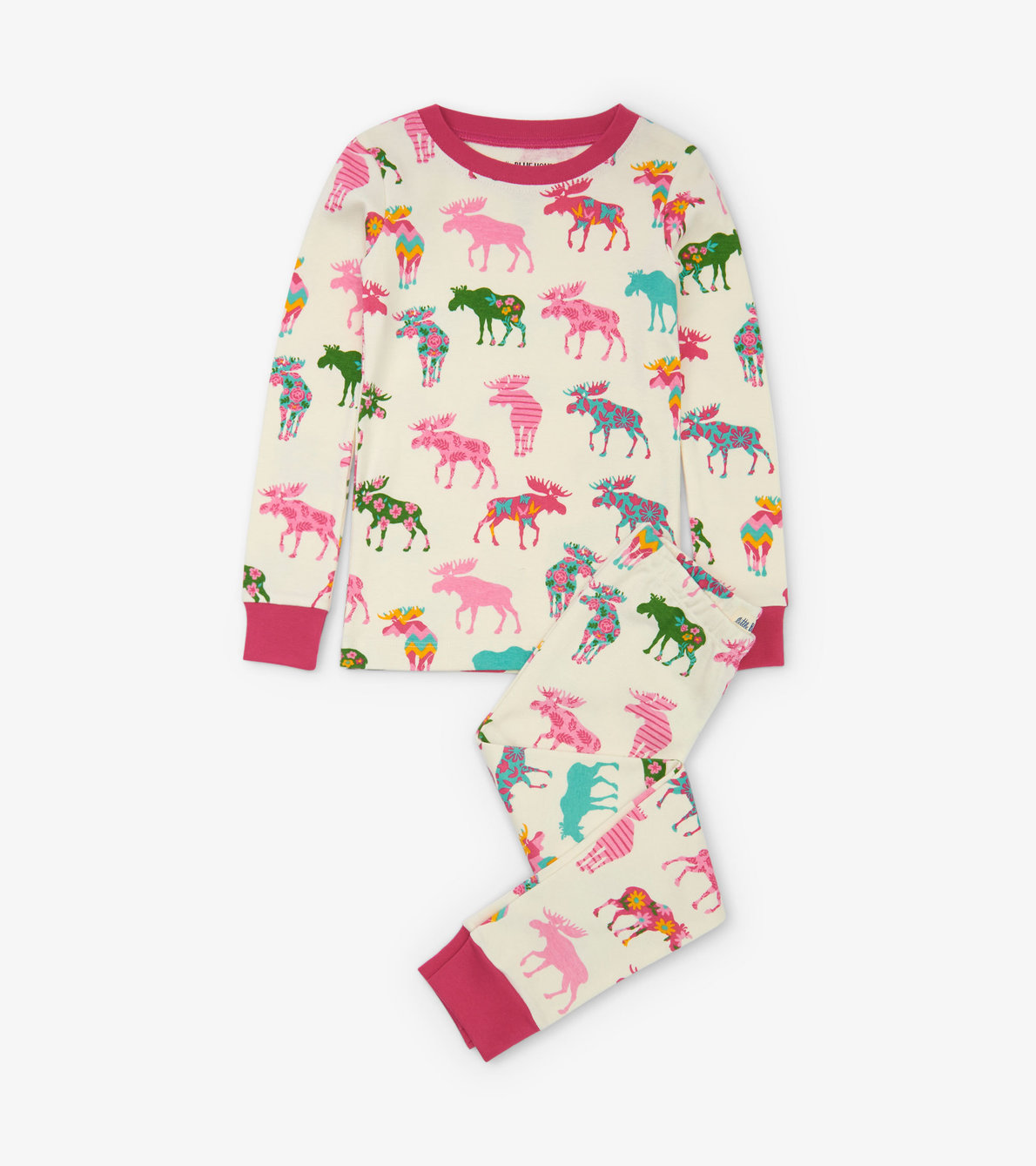 View larger image of Patterned Moose Kids Pajama Set
