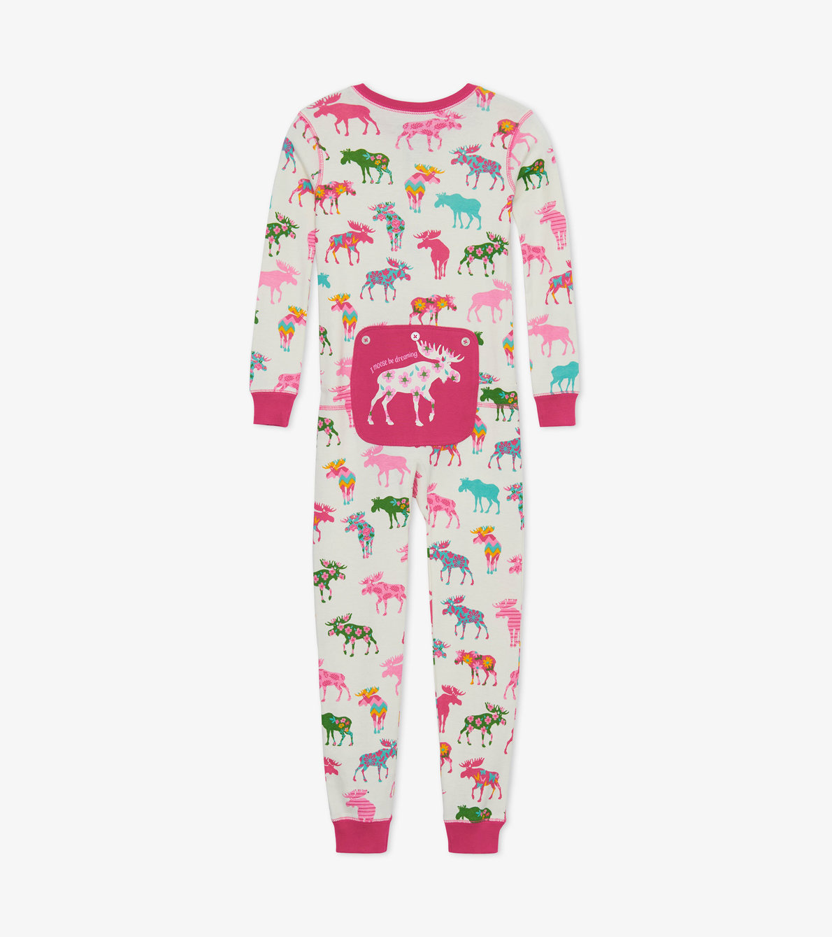 View larger image of Patterned Moose Kids Union Suit