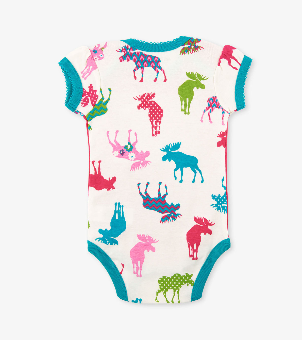 View larger image of Patterned Moose on Red Baby Bodysuit with Hat