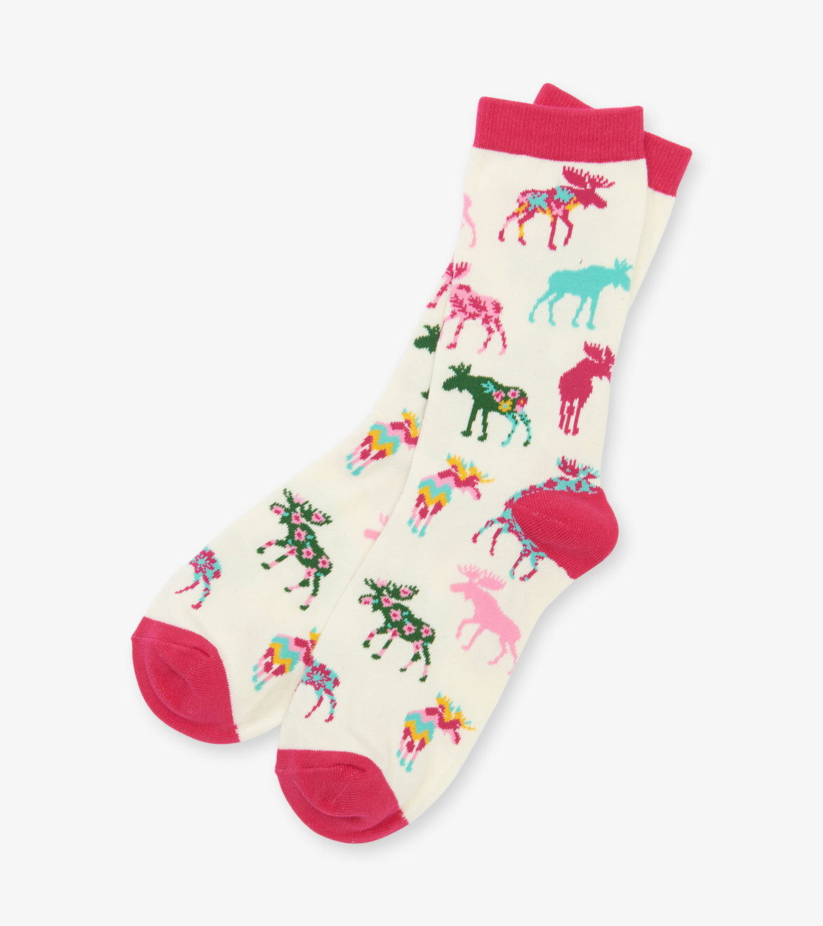 View larger image of Patterned Moose Women's Crew Socks