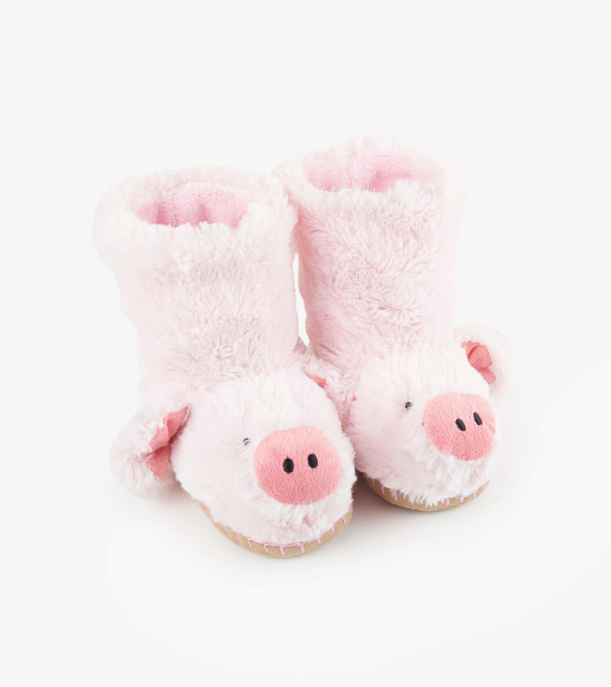 View larger image of Pig Kids Fuzzy Slouch Slippers