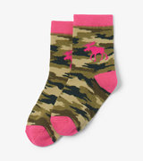 Pink Camooseflage Kids Crew Socks