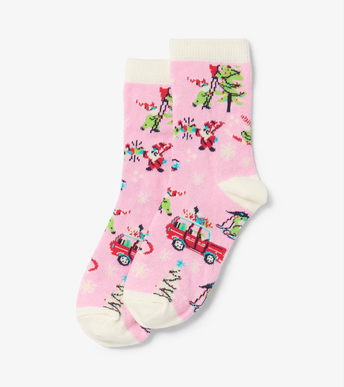 View larger image of Kids Pink Gnome For The Holidays Crew Socks