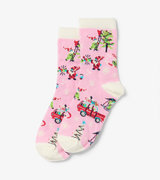 Kids Pink Gnome For The Holidays Crew Socks